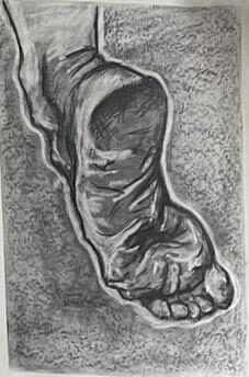 Foot study — Charcoal by Ayala Levy