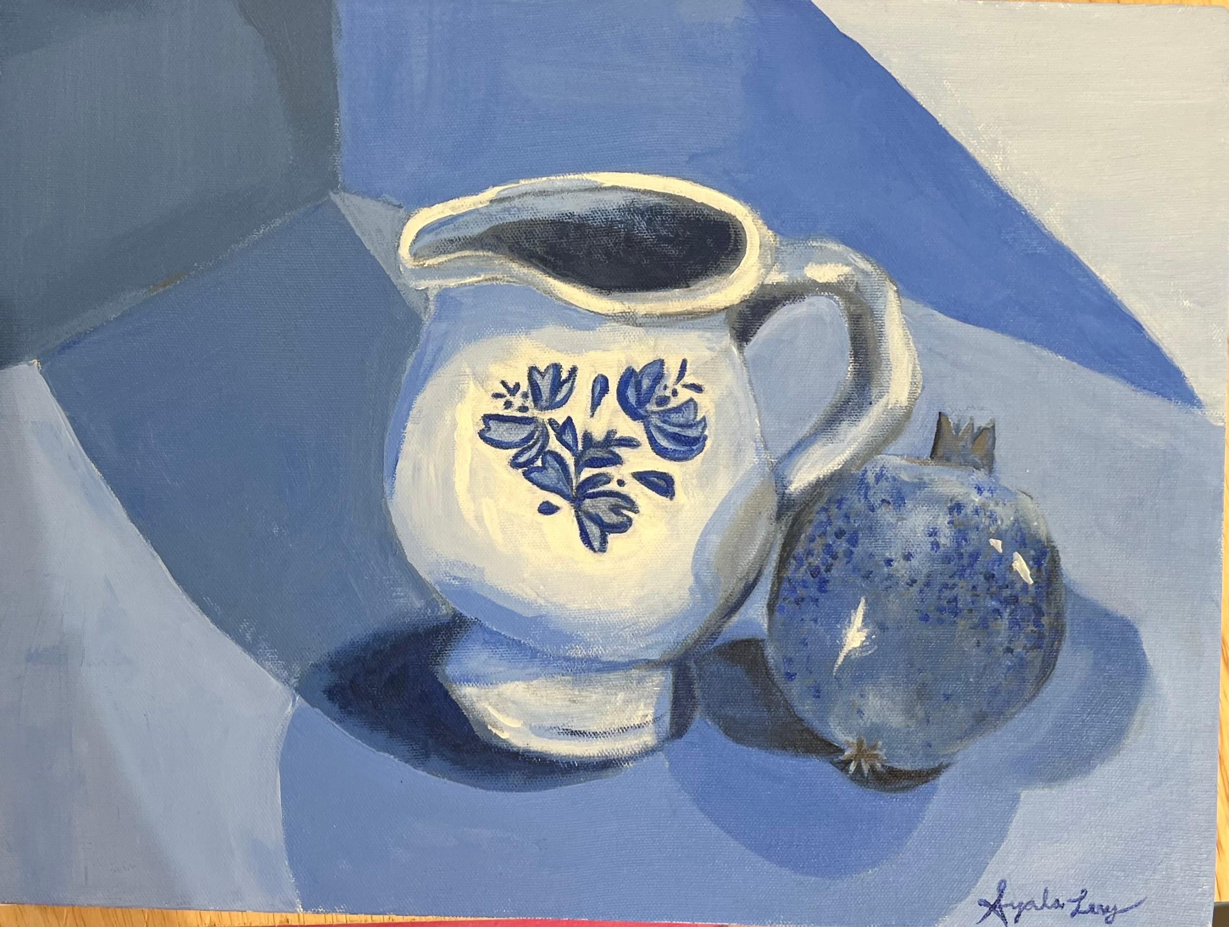 Cobalt Still Life — Oil on canvas by Ayala Levy